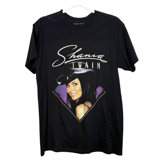 Shania Twain Short Sleeve Crewneck Tee Women‎ M Black Graphic Casual Streetwear - Picture 1 of 5